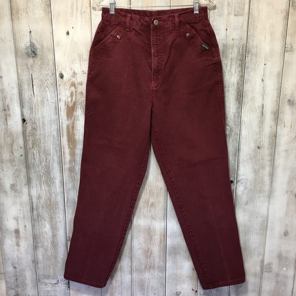 Rockies Denim - Vintage Rockies Maroon Mom Jeans High Rise Booty